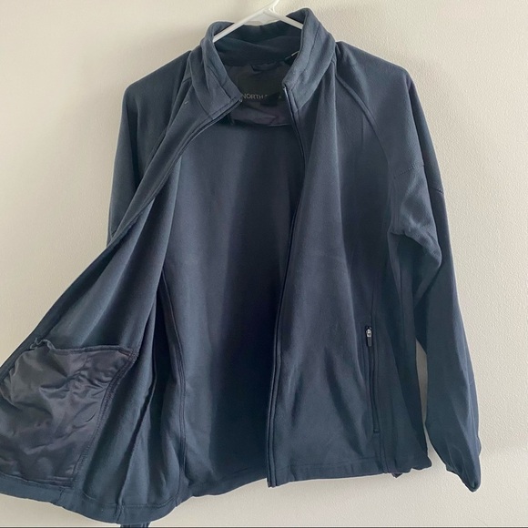 North END NWT Basic Navy Micro Fleece Full Zip Stretch Sweater Lightweight - Picture 13 of 16